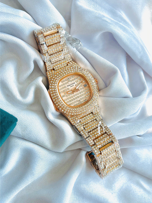 Crystal-Studded Ladies Watch